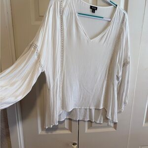 a.n.a Cream V-Neck Blouse